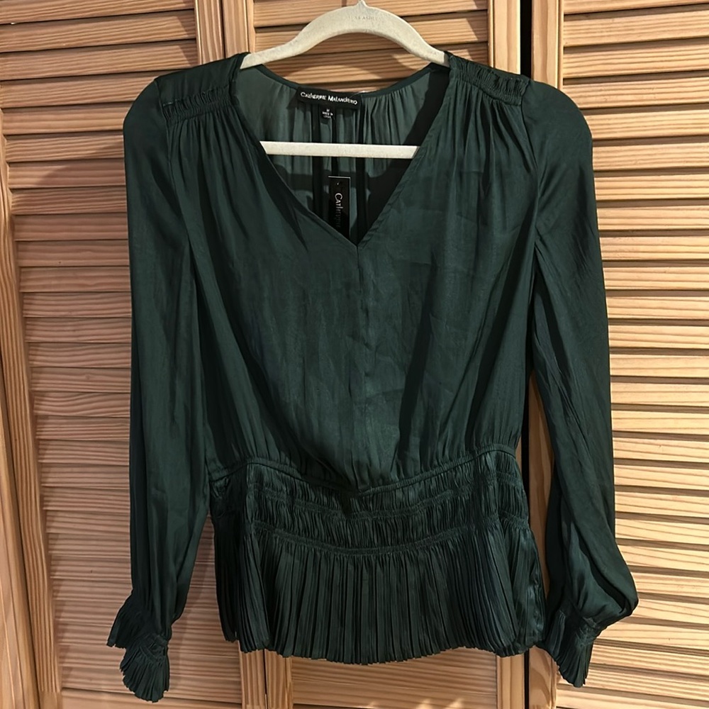 Catherine Malandrino Hunter Green Top  NWT